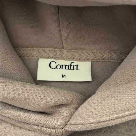 Comfort signature unisex Hoodie - Light tan  Crewneck Pullover embroidered nwot - Picture 5 of 10
